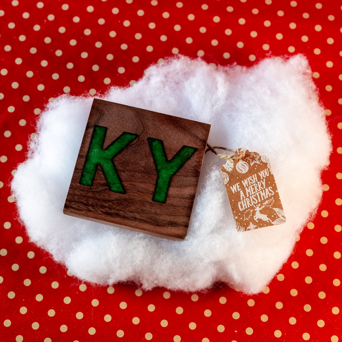KY Walnut Green Coaster