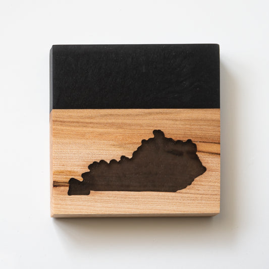 Maple KY State Silhouette Coaster